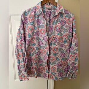 Nordstrom Pink and Green Paisley Button Down Shirt